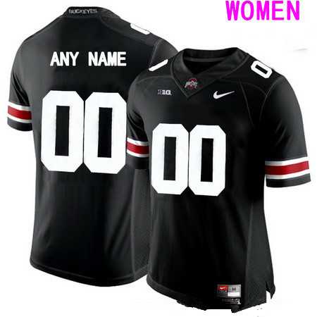 Women%27s Ohio State Buckeyes Customized College Football Nike Black Limited Jersey->customized ncaa jersey->Custom Jersey
